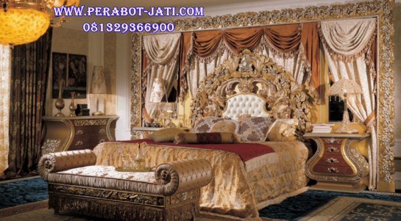 Tempat Tidur Ukir Klasik Mewah Maharaja