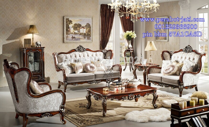 Jual Kursi  Sofa Ruang Tamu Mewah Model  Klasik  Kayu Jati  