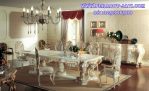 Meja Makan Minerva Ukir Klasik Putih